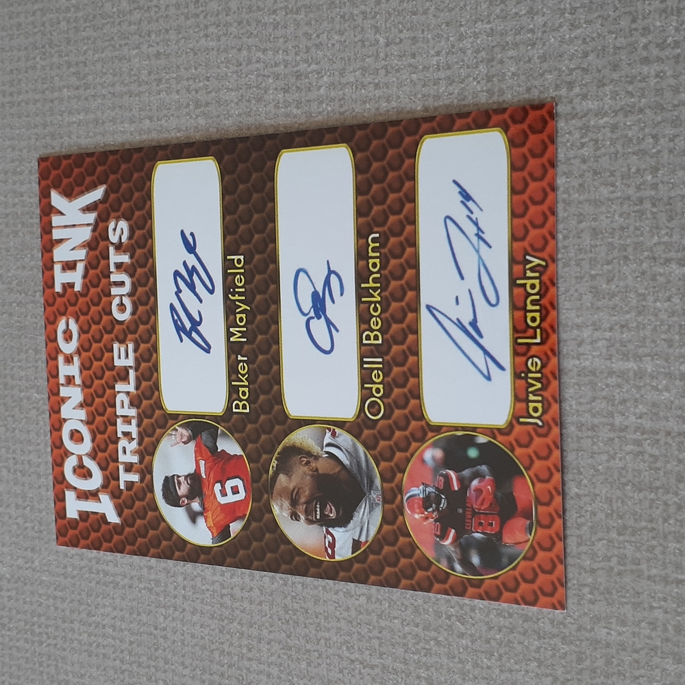 Iconic Ink Triple Cuts Cleveland Browns Baker Mayfield Jarvis Landry OBJ